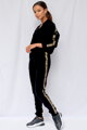 Čierna velúrová mikina Gold Stripe