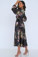 Saténové šaty Black Floral