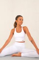 Biely fitness top X Back