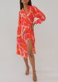 Žiarivé šaty Emily - Orange Print