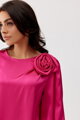 Saténový top s kvetom Giana fuchsia