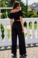 Čierny saténový crop top Marbella