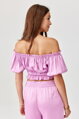 Ružový saténový crop top Marbella