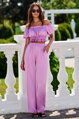 Ružový saténový crop top Marbella
