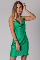 Zelené saténové šaty Rumba