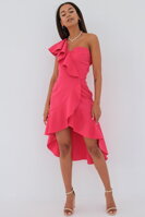 Malinovo-ružové volánové šaty Indy