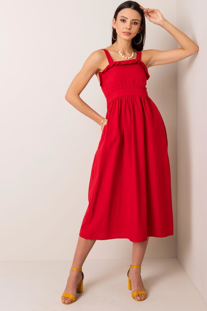 Červené midi šaty Elisa