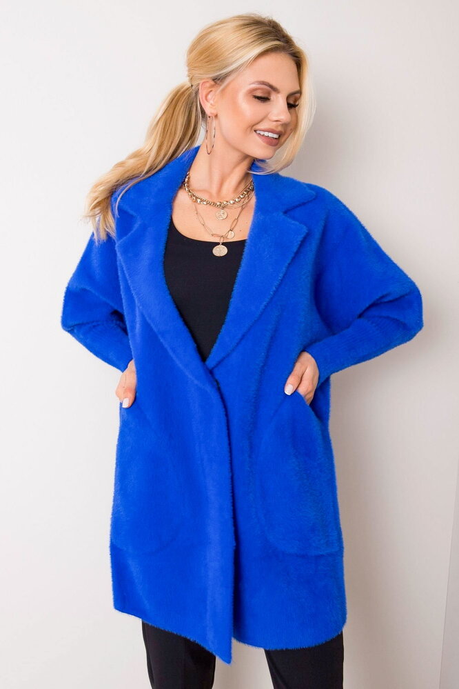 Modrý kabát z alpaky Nora
