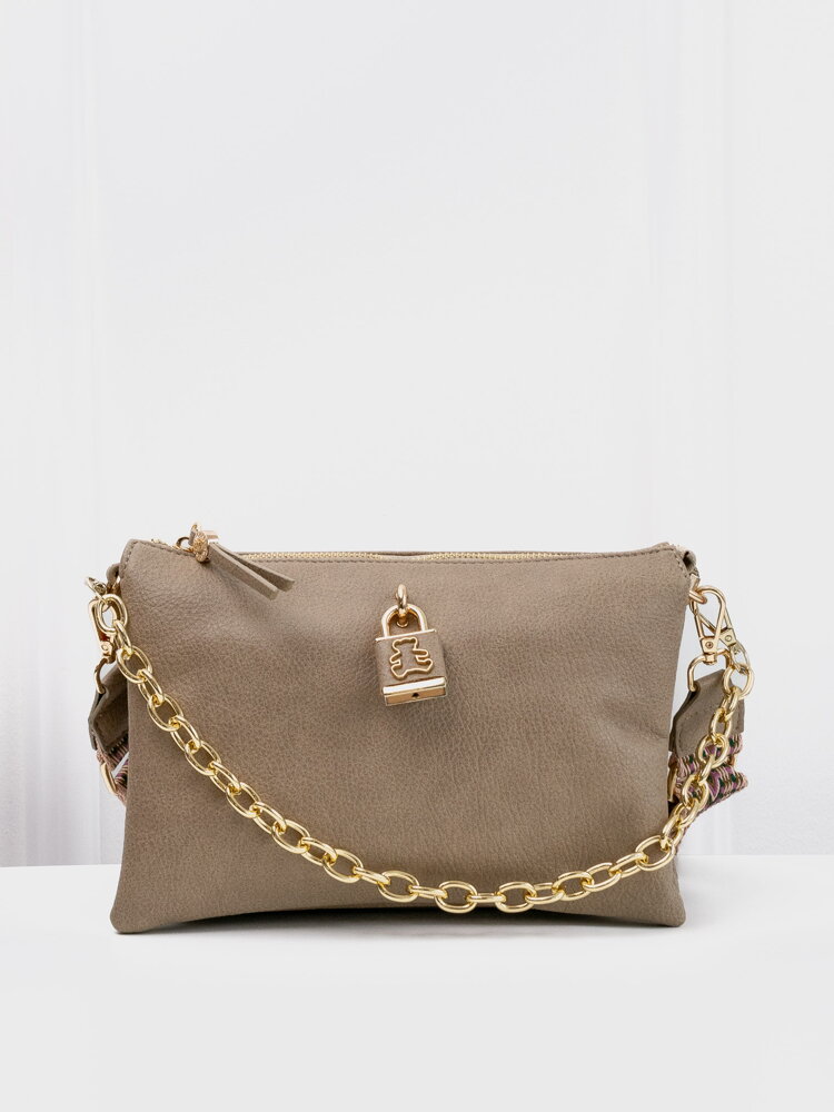 Tmavobéžová crossbody kabelka