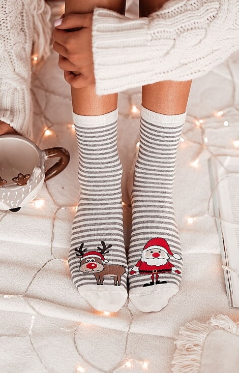 Pruhované vianočné ponožky - 1283G