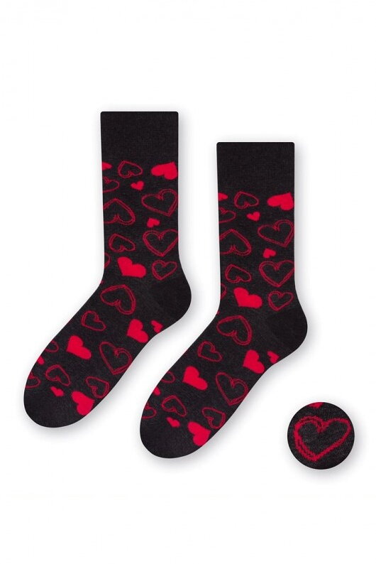 Šedé valentínske ponožky Hearts
