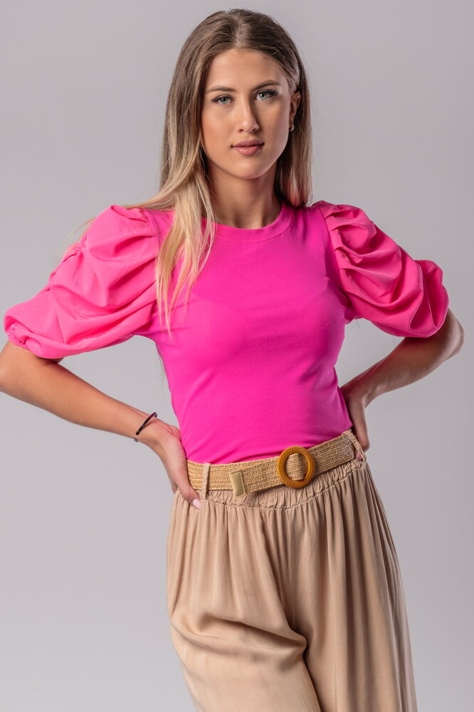 Ružové tričko s puff rukávom Grace Ružové tričko s puff rukávom Grace