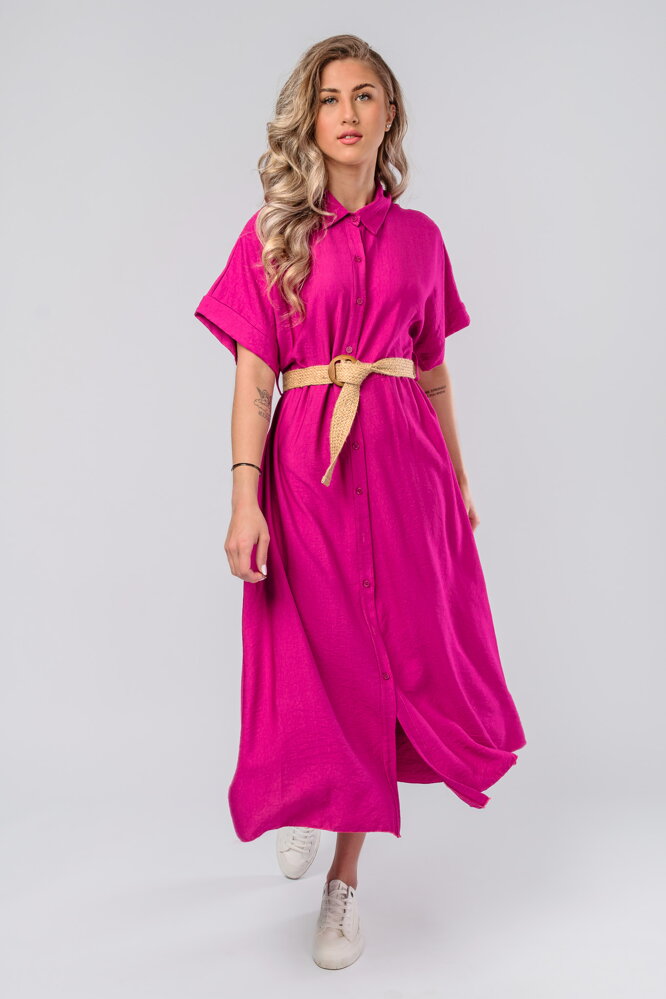Purpurové letné midi šaty Pelia