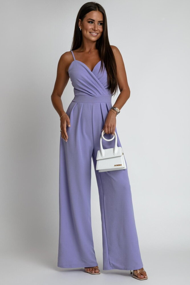 Fialový elegantný overál Mano Fialový elegantný overál Mano