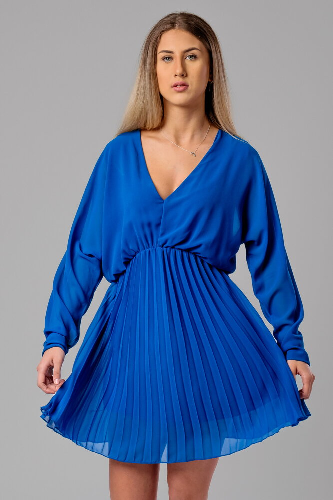 Plisované modré šaty Doris