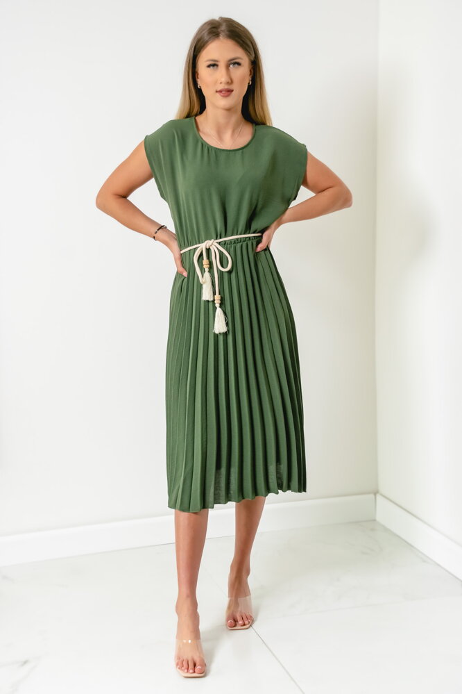 Khaki midi šaty Irene Khaki midi šaty Irene