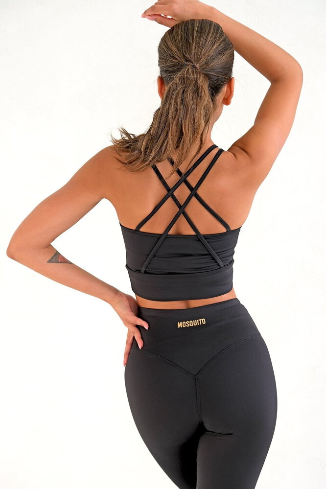 Čierny fitness top X Back