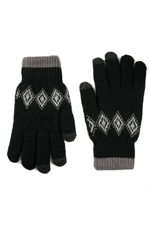 Čierne rukavice so vzorom