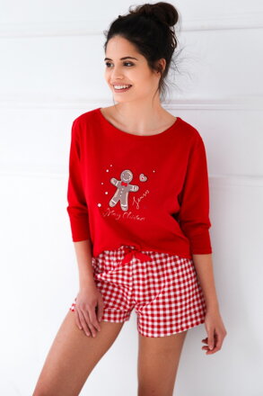 Červené vianočné pyžamo Hazel