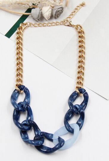 Výrazný náhrdelník modrý