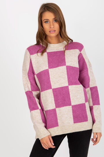 Béžovo-ružový pulóver Madda