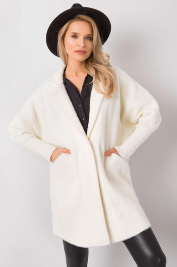 Smotanovo-biely alpaka kabát Nora