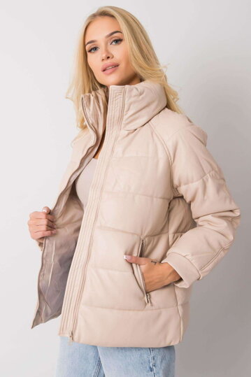 Béžová zimná bunda Maxine kožená