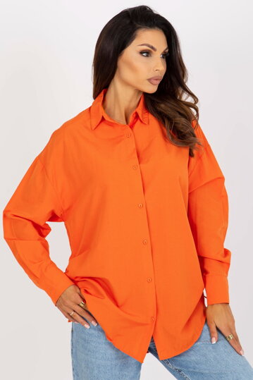 Oranžová košeľa s viazaním Teniz