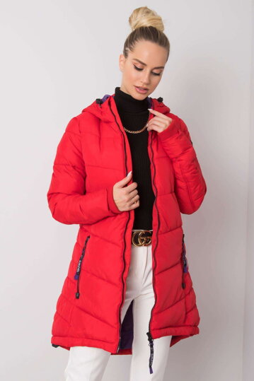 Červená dlhá zimná bunda Iman
