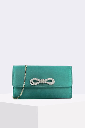 Zelená kabelka s ozdobou