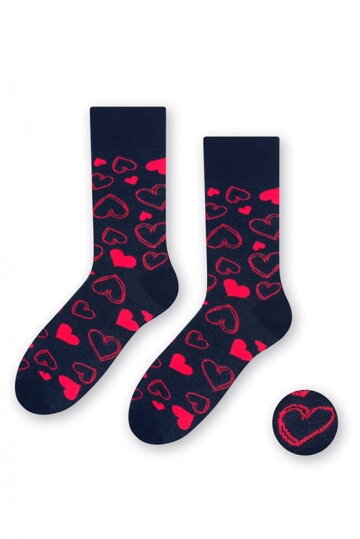 Tmavomodré valentínske ponožky Hearts