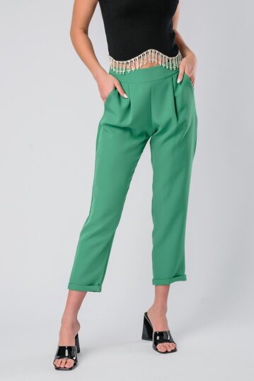 Zelené elegantné nohavice Dusty
