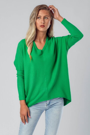 Zelený pulóver oversize
