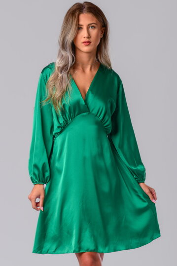 Zelené saténové šaty Marlin