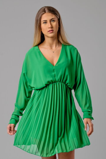 Plisované zelené šaty Doris