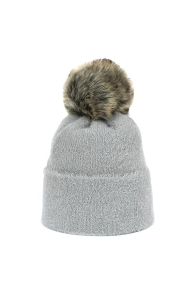 Teplá zimná čiapka sivá