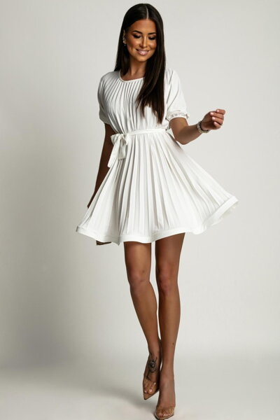 Biele plisované šaty Umi