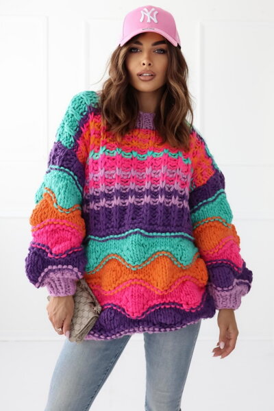 Farebný oversize pulóver Lizzy