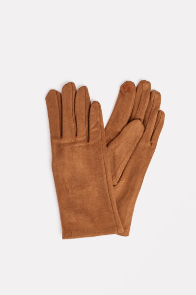 Rukavice v hnedej camel farbe