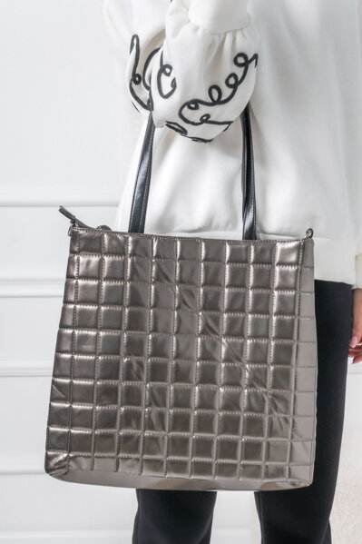 Oceľovo-šedá shopper taška