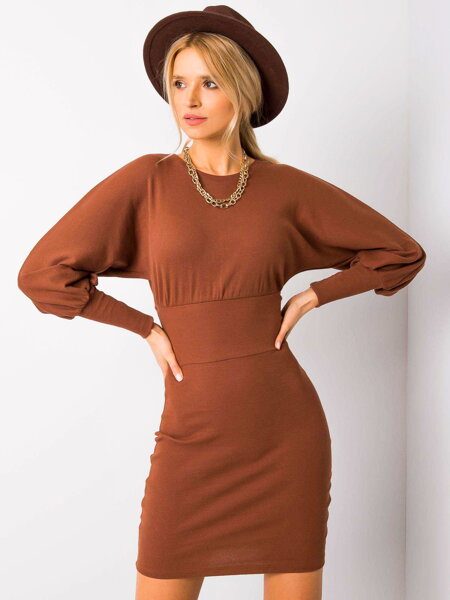 Hnedé svetrové šaty Leticia