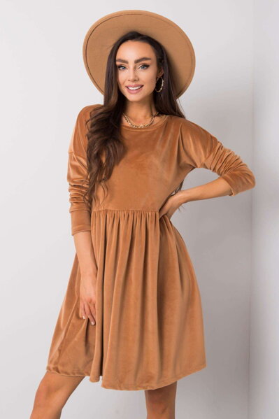 Hnedé velúrové šaty Mauriel