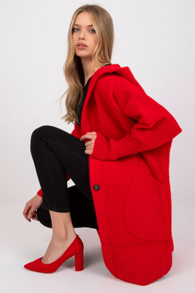 Červený alpaka kabát Carolyn
