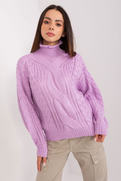Pletený pulóver Wela fialový