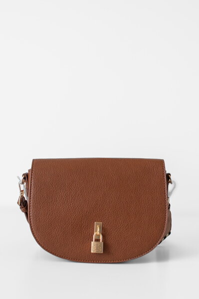 Koňaková hnedá crossbody kabelka