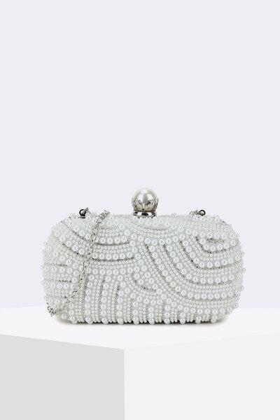 Biela perlová kabelka Leyla