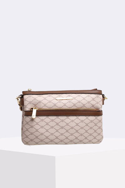 Béžová vzorovaná crossbody taška Daria