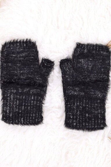 Dámske čierne rukavice bez palcov