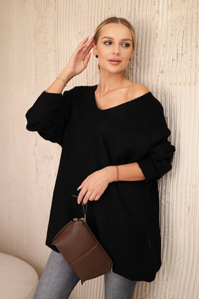 Čierny oversize pulóver Risha