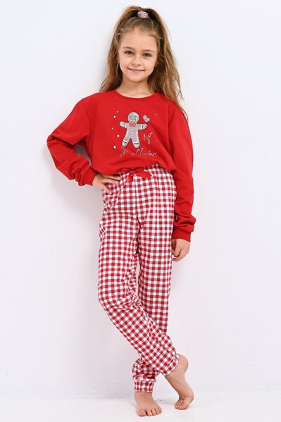 Červené vianočné pyžamo Hazel detské